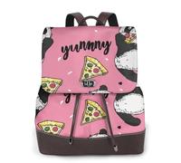 The panda is eating pizza Sac à dos de voyage tendance pour femme, sac à dos décontracté, sac à dos en cuir imprimé pour femme pour le travail
