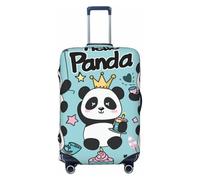 The Panda with The Crown Housse de protection élastique pour valise de voyage Motif imprimé anti-rayures, Noir , S
