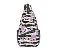 The Paris Tower And A Bicycle Cross Chest Bag Diagonally Travel Backpack Light Travel Hiking Single Shoulder Bag, Papillon rayé, Rozmiar uniwersalny