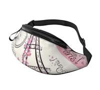 The Paris Tower and a Bicycle Print Sac banane élégant pour homme et femme Sac banane confortable pour voyage pour la randonnée, le cyclisme et la course à pied