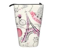 The Paris Tower And A Bicycle Trousse à crayons rétractable verticale Boîte de papeterie Boîte de rangement de bureau pour adulte