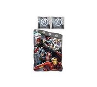 The - Parure de lit Enfant Iron Man et Captain America - Housse de Couette 140x200 cm Taie 63x63 cm