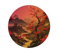 The Pavilion Plaque vintage en métal Motif paysage Vigor d'automne