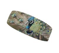 The Peacock Bandeau de sport pour homme et femme, s'adapte à toutes les tailles de tête, ultra absorbant et antidérapant pour la course, le yoga, la gym