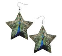 The Peacock Boucles d'oreilles tendance pour femme, boucles d'oreilles pendantes célestes, bijoux en forme d'étoile pour une utilisation polyvalente, One Size, Cuir