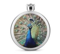 The Peacock Flasks Bouteille à whisky en acier inoxydable étanche portable pour alcool, camping, voyage, cadeau de 140 ml