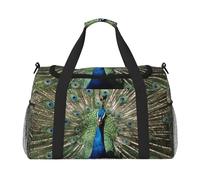 The Peacock Print Sac de sport pour femme - Sac de voyage pour homme, petit et moyen sac de week-end pour femme, sac de sport
