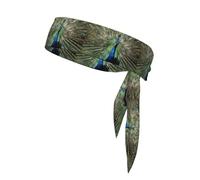 The Peacock Printing One-Pack Tie Headbands Moisture Athletic Sports Head Band For Men and Women