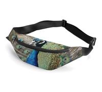 The Peacock Sac banane avec sangle réglable, sac à bandoulière de voyage léger, mini sac banane mains libres pour la course à pied et la salle de sport