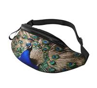 The Peacock Sac banane pour homme et femme avec prise casque et ceinture réglable pour vélo, course à pied, jogging, voyage, entraînement en plein air, cyclisme, fitness, randonnée, Noir , Taille