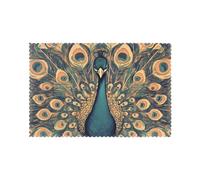 The Peacock Spreads Its Tail Lot de 6 sets de table lavables, faciles à nettoyer, adaptés pour une utilisation en intérieur et en extérieur pour table de salle à manger