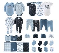 The Peanutshell Coffret cadeau layette pour bb garon Coffret cadeau 30 pices pour nouveau-n garon Vtements pour bb et essentiels pou