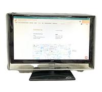 The Perfect Dust Cover LLC Housse de moniteur en vinyle blanc avec façade transparente, compatible avec les écrans LED/LCD de 24", antistatique, étanche, dimensions 58,4 x 7,6 x 40,6 cm (l x P x H)