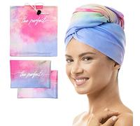 THE PERFECT HAIRCARE Serviettes pour Cheveux - Ensemble pour Faire Le Curly Girl Method - Ideal pour Les Boucles - 1 Serviette Grande (102 x 70cm) avec 2 Serviettes Petites (60 x 38cm) (Multicolour)