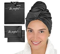 THE PERFECT HAIRCARE Serviettes pour Cheveux - Ensemble pour Faire Le Curly Girl Method - Ideal pour Les Boucles - 1 Serviette Grande (102 x 70cm) avec 2 Serviettes Petites (60 x 38cm)