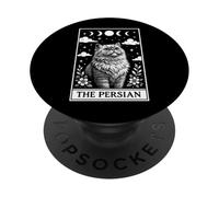 The Persian Cat Carte de Tarot Motif Lune sorcière PopSockets PopGrip Adhésif