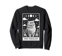 The Persian Cat Carte de Tarot Motif Lune sorcière Sweatshirt