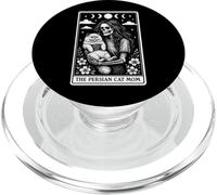 The Persian Cat Mom Carte de Tarot Squelette Motif Lune sorcière PopSockets PopGrip pour MagSafe