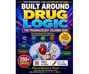 The Pharmacology Coloring Book Built Around Drug Logic: Stop Memorizing, Start Mastering. Learn 200+ Drugs by Class, Suffix and Mechanism - NCLEX, ... for Nursing, Pharmacy and Medical Students