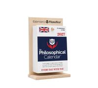 The Philosophical Calendar 2027 avec support en bois, format A6 10 x 14 cm