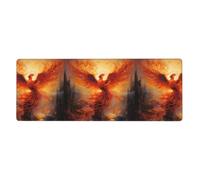 The Phoenix Reborn in Fire Tapis de souris extra large 30,5 x 80 cm pour bureau, jeux et apprentissage - Durable, confortable et respectueux de l'environnement
