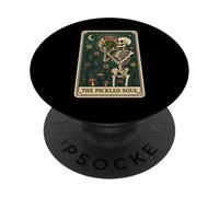 The Pickled Soul Funny Skeleton Pickle Jar Tarot Card Vibe PopSockets PopGrip Adhésif