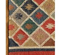 THE PIKKU INTERNATIONAL Kilim P-KLM19 Tapis rectangulaire en laine et jute tissé à la main pour maison moderne, salon, chambre à coucher 210 x 330 cm