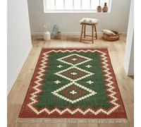 THE PIKKU INTERNATIONAL Kilim P-KLM20 Tapis rectangulaire en laine et jute tissé à la main avec aspect rustique pour maison moderne, salon, chambre à coucher 240 x 300 cm
