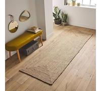 THE PIKKU INTERNATIONAL Tapis rectangulaire tressé à la Main en Jute pour Salon, Couloir, 75 x 210 cm