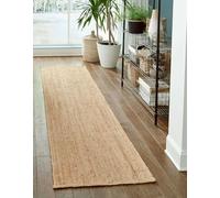 THE PIKKU INTERNATIONAL Tapis rectangulaire tressé à la main en jute pour salon, couloir (90 x 270 cm)