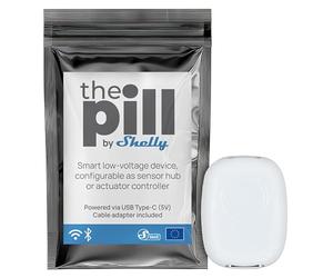 The Pill by Shelly - Module connecté, Lecteur de capteurs à basse tension (DC), Compatible avec DS18B20 et DHT22, avec Wi-Fi et passerelle Bluetooth, USB-C (5V), Mesure temperature et humidité