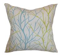 The Pillow Collection Housse de Coussin Fderik Trees, Coton, Aqua, 2865 x 2865 x 999 cm