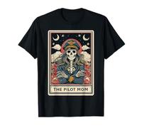 The Pilot Mom Aviation Pilote Carte de Tarot Squelette T-Shirt