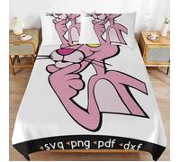 The Pink Panther Luxury Soft Finish High Thread Quality Comfortable Zipper Duvet Cover Sets for Cozy Nights u556 140*200cm