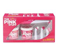 The Pink Stuff Lot de 4 brosses à récurer avec 4 têtes différentes et 2 tubes de pâte à récurer