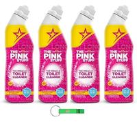 The Pink Stuff Toilet Cleaner Lot de 4 nettoyants pour toilettes / gel nettoyant épais adhère à la surface des toilettes 750 ml + porte-clés Beni Culinari gratuit