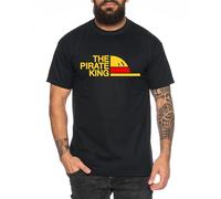 The Pirate King - Ruffy Straw Anime Hat Homme T-Shirt Manga One Pirat Piece Anime Zoro, Couleur:Noir, Taille:M