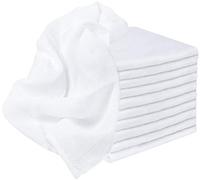 THE PLANET STORE - 6 X (Blanc/Jaune) Squares Qualité Suprême Mousseline 100% Coton 72X 72Cm. - Référence : Ra-Uyl7-Cnl5