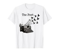 The Poet Machine à écrire Vintage Dark Academia Gothic Raven T-Shirt