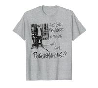 The Pogues Straight in The Eye Music Band by Rock Off T-Shirt, Homme, Gris Chiné, XL