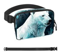 The Polar Bear Hiding in the Grass-1572 Sac banane de style unisexe : sacs banane tendance, sacs à bandoulière, sport fin et tendance pour jogging, randonnée, randonneur, femme, homme, multicolore, 4