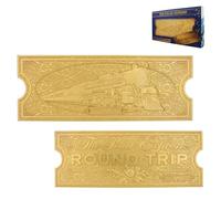 The Polar Express Billet de train plaqué or 24 carats - Collection limitée | Réplique du film sous licence officielle pour les fans et les collectionneurs