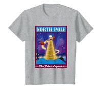 The Polar Express North Pole Noël T-Shirt, Enfant, Gris Chiné, 3 Ans