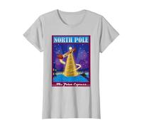 The Polar Express North Pole Noël T-Shirt, Femme, Argent, 3XL