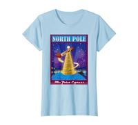 The Polar Express North Pole Noël T-Shirt, Femme, Bleu Céleste, M