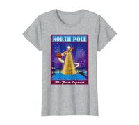 The Polar Express North Pole Noël T-Shirt, Femme, Gris Chiné, XL