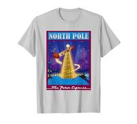 The Polar Express North Pole Noël T-Shirt, Homme, Argent, XL
