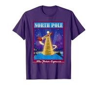 The Polar Express North Pole Noël T-Shirt, Homme, Violet, S