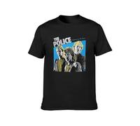 The Police Walking on The Moon English Rock Unisex 100% Cotton Short-Sleeve T-Shirts Black S