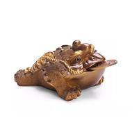 Thé Pour Animaux De Compagnie Thé à décoloration à haute température, ornements for animaux de compagnie, crapaud doré à trois pattes, Statue faite à la main, accessoires for service à thé Décoration